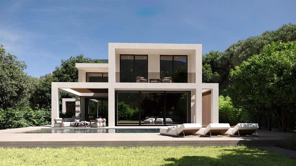 Investire in una villa a Forte dei Marmi: lusso senza tempo e nuove opportunità 1 Villa contemporanea di lusso a Forte dei Marmi con piscina, ampie vetrate e terrazza immersa nel verde, dal design architettonico minimalista.